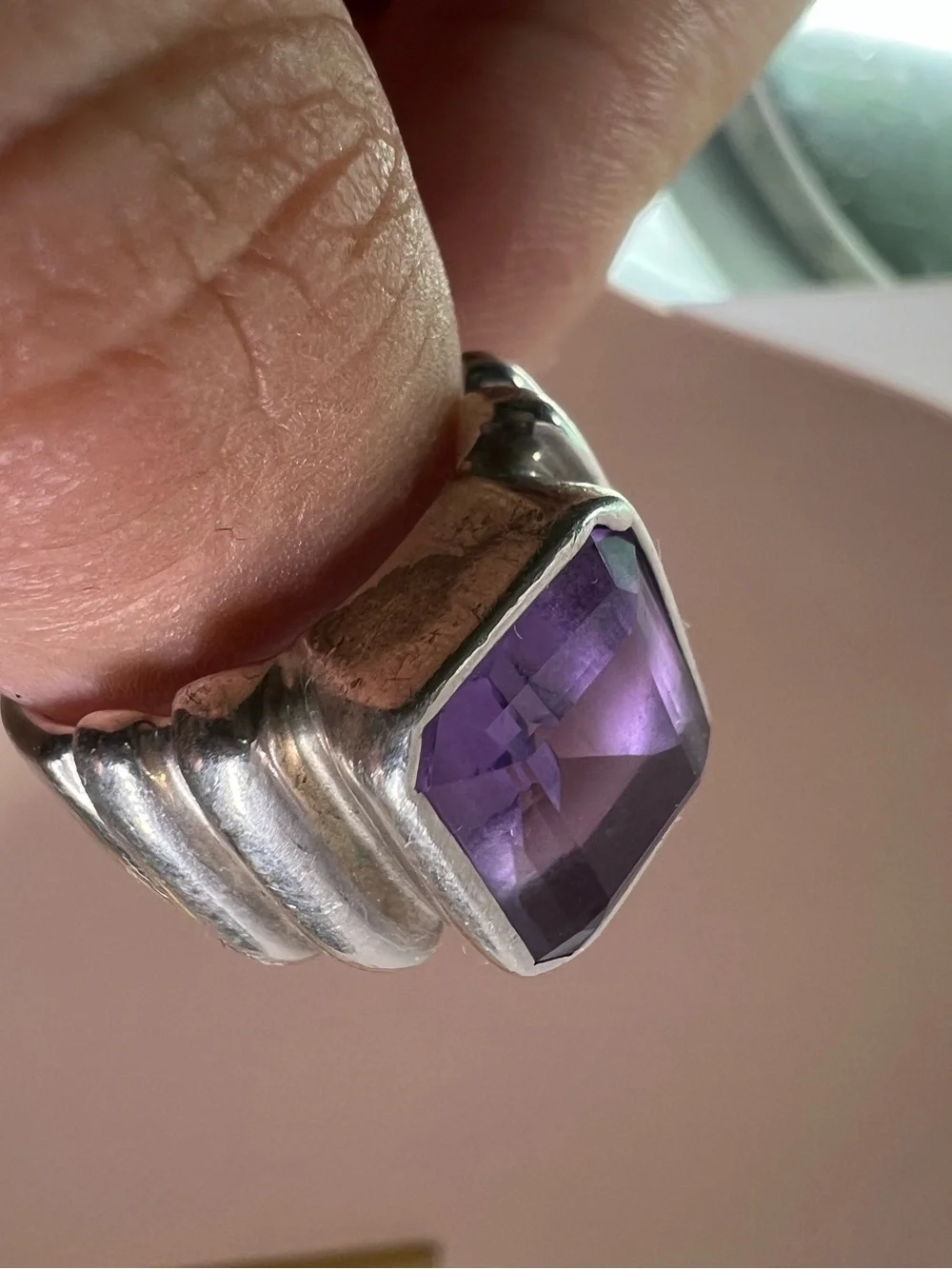 Sterling Silver Amethyst Statement Ring